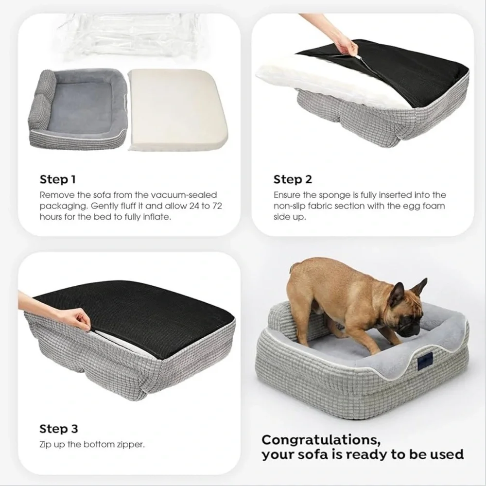 Cozy Gray Dog Bed